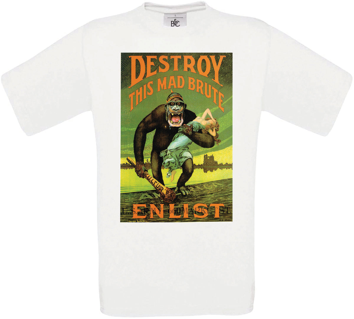 Destroy This Mad Brute' - US Poster Crew Neck T-Shirt