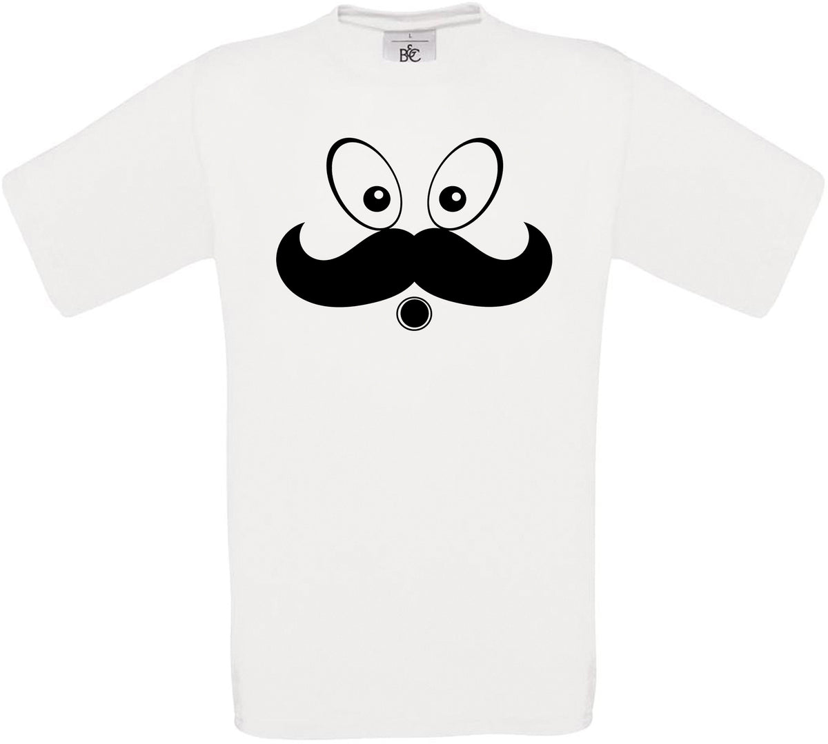 Eyes Mustache Face Crew Neck T-Shirt