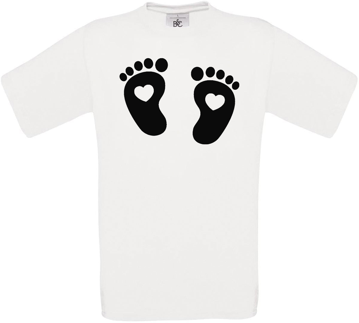 Black Feet Love Heart Crew Neck T-Shirt