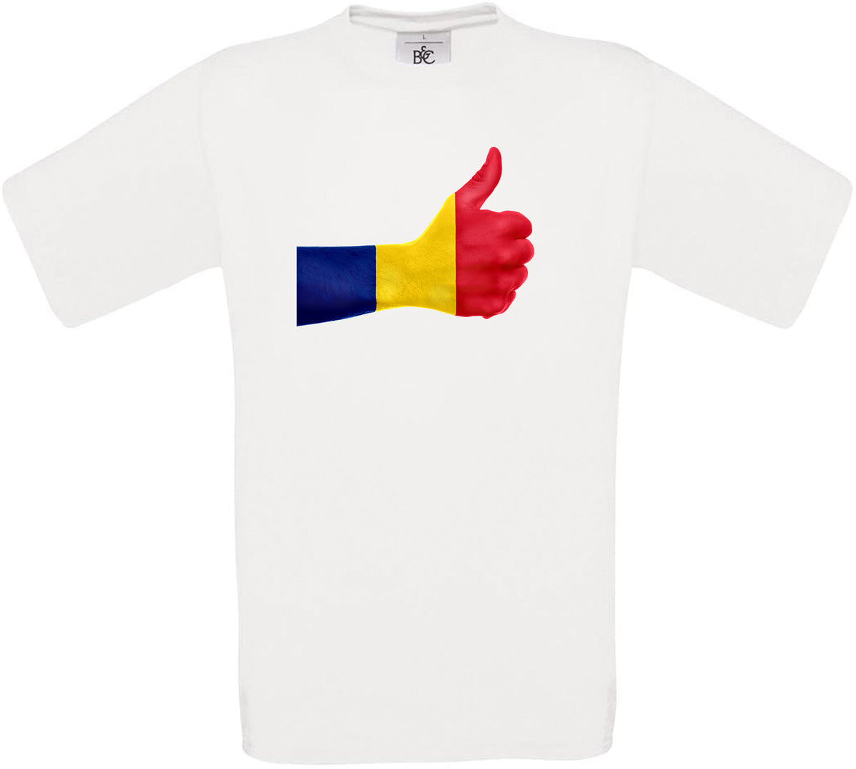 Romania Thumbs Up Flag Crew Neck T-Shirt