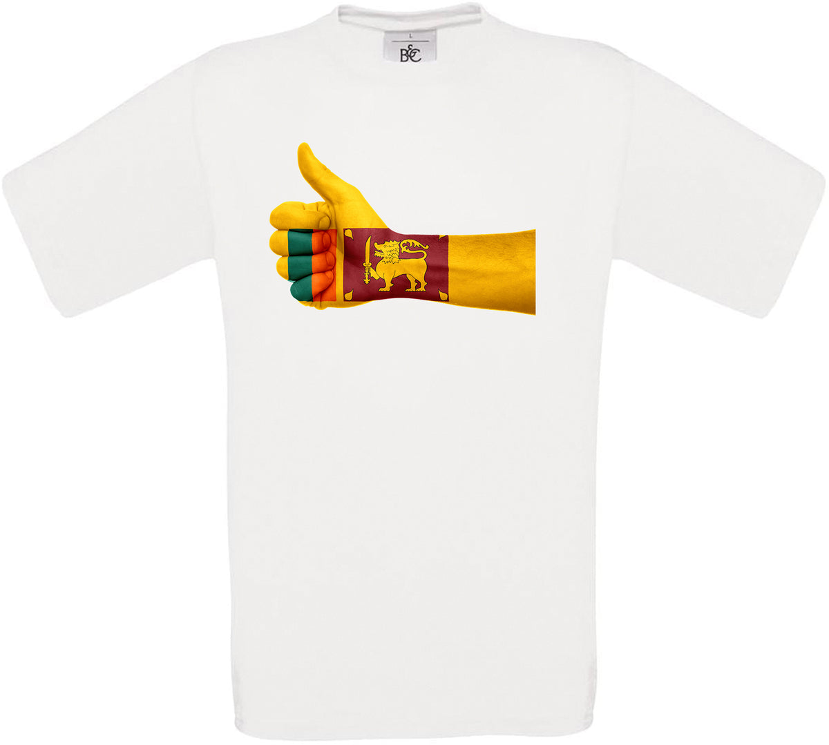 Sri Lanka Thumbs Up Flag Crew Neck T-Shirt