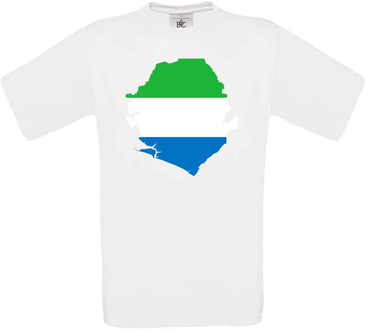 Sierra Leone Country Flag Crew Neck T-Shirt