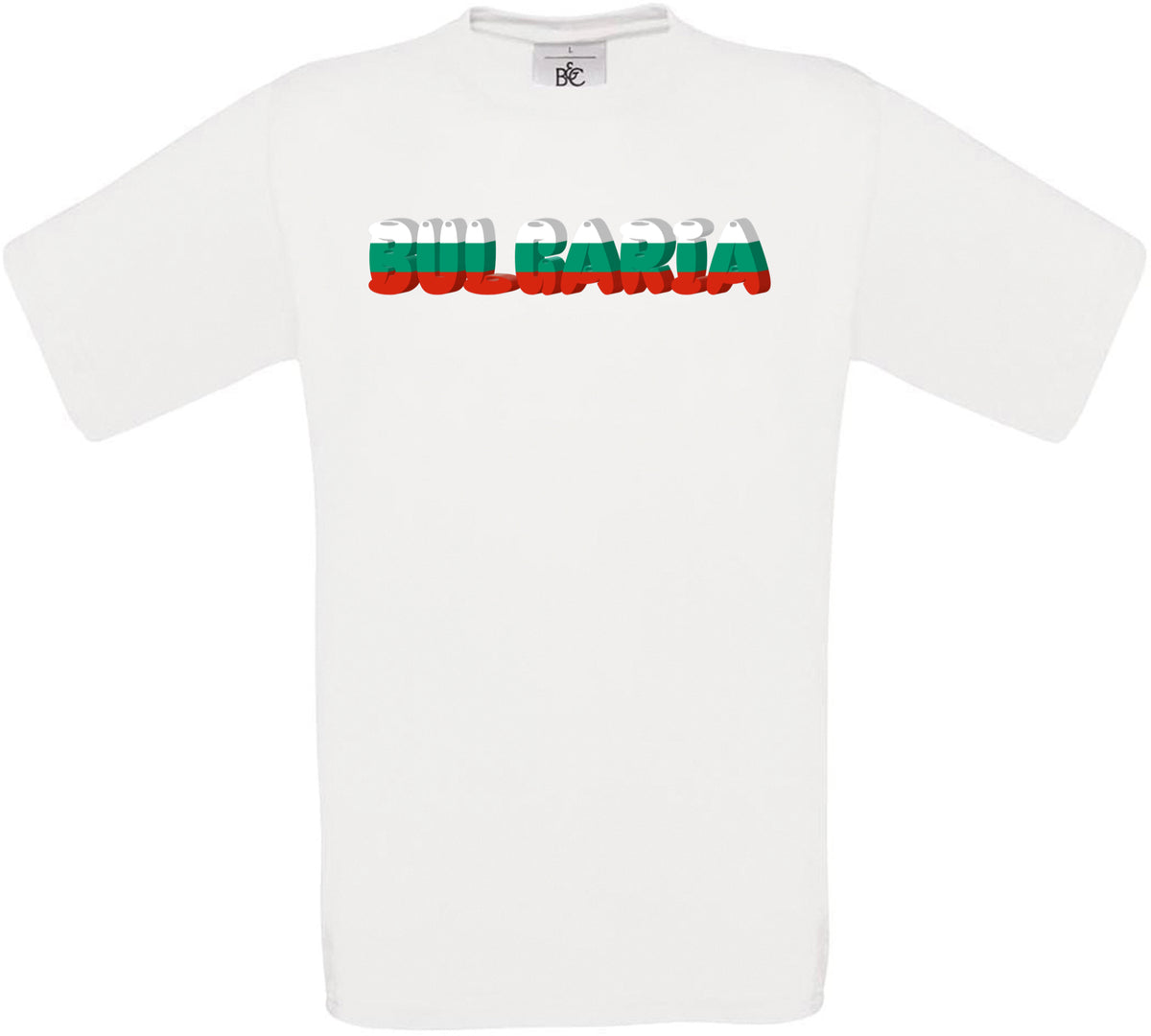Bulgaria Country Name Flag Crew Neck T-Shirt