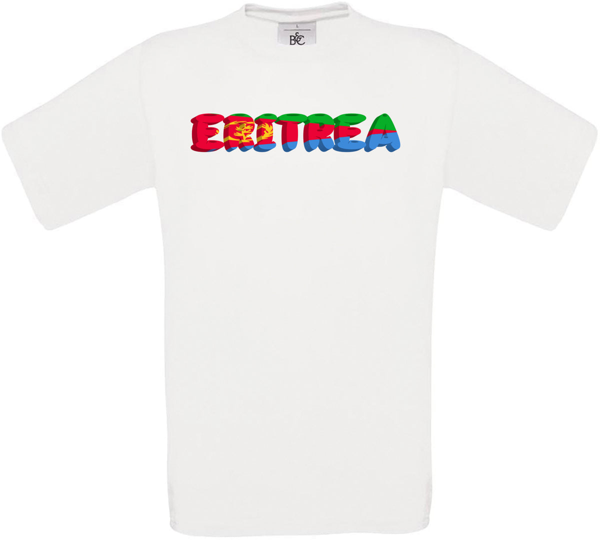 Eritrea Country Name Flag Crew Neck T-Shirt