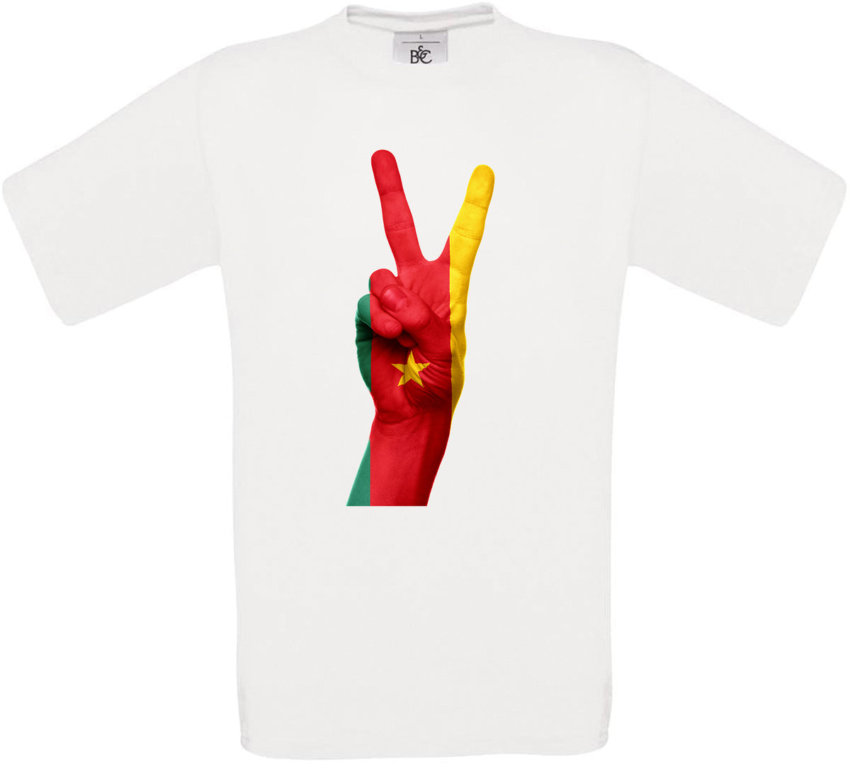 Cameroon Two Fingers Flag Crew Neck T-Shirt