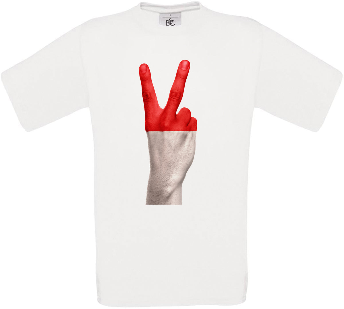 Indonesia Two Fingers Flag Crew Neck T-Shirt