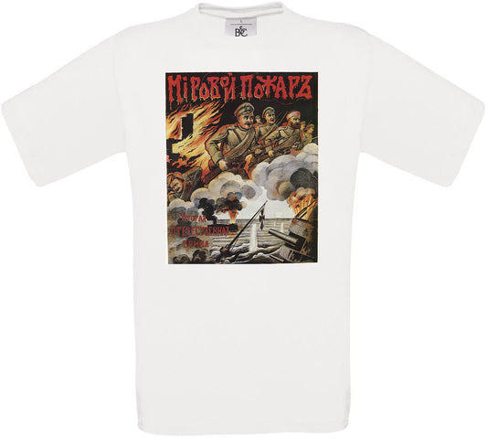 Russian Poster Crew Neck T-Shirt