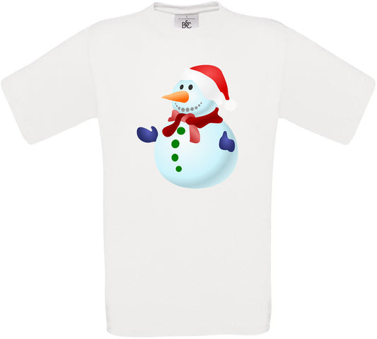 Cartoon Snowman Crew Neck T-Shirt