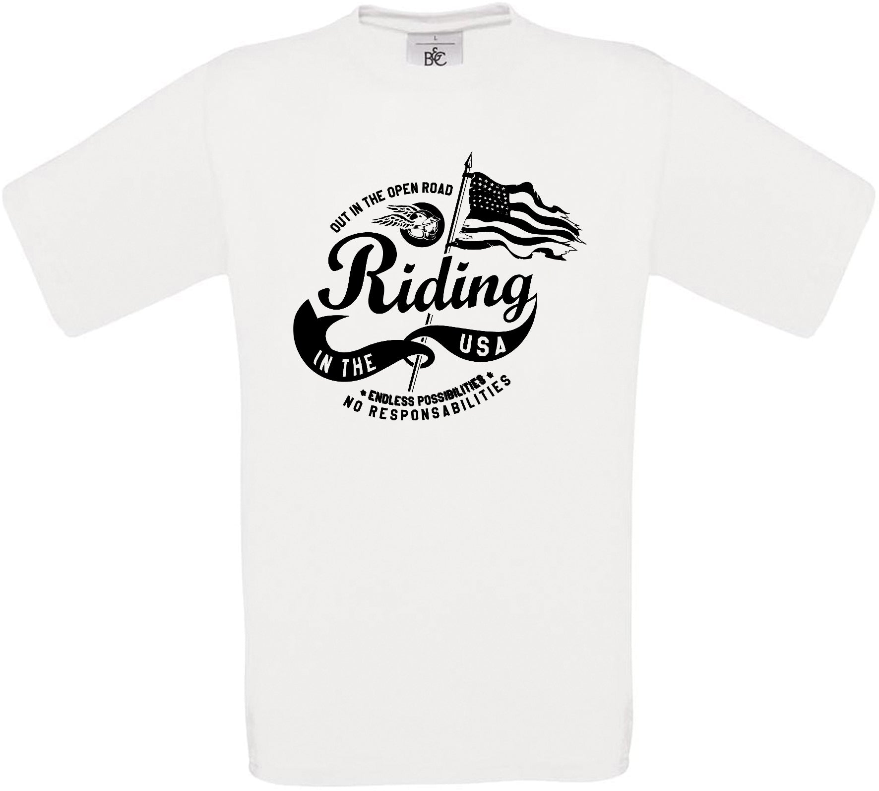 Riding in the USA Crew Neck T-Shirt