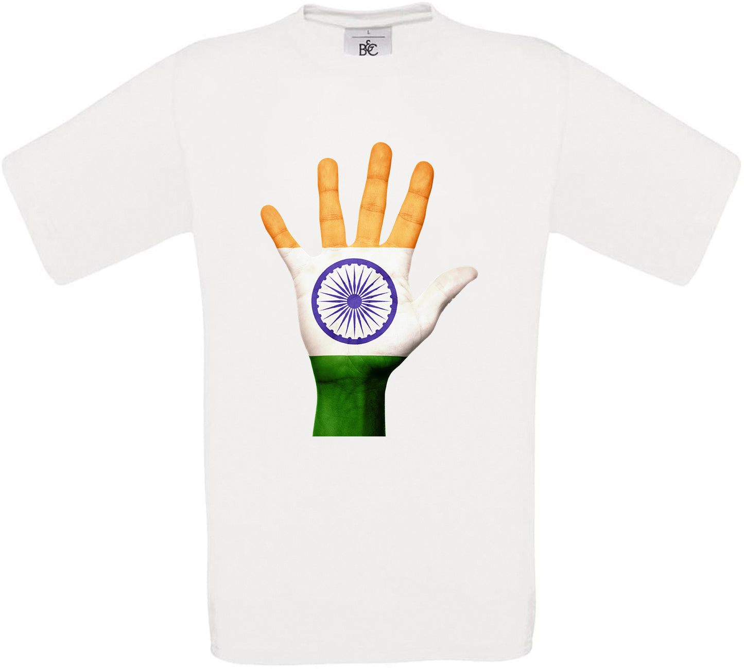 India Hand Flag Crew Neck T-Shirt