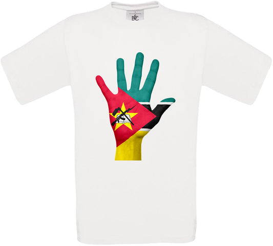 Mozambique Hand Flag Crew Neck T-Shirt