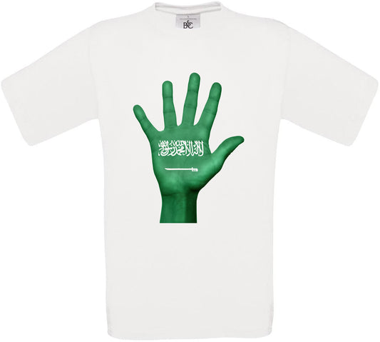 Saudi Arabia Hand Flag Crew Neck T-Shirt