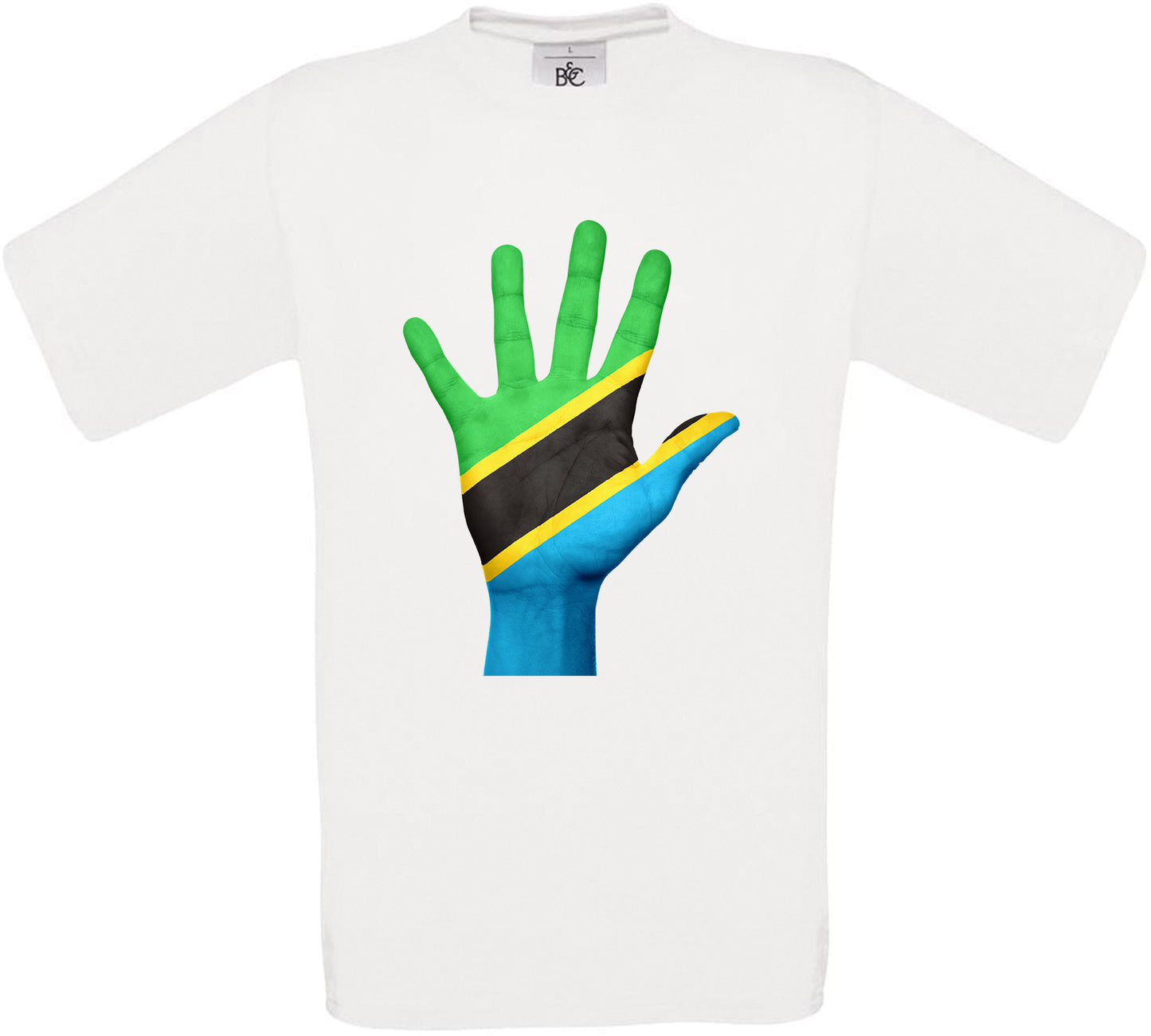 Tanzania Hand Flag Crew Neck T-Shirt