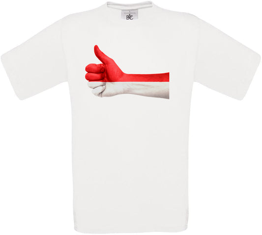 Indonesia Thumbs Up Flag Crew Neck T-Shirt