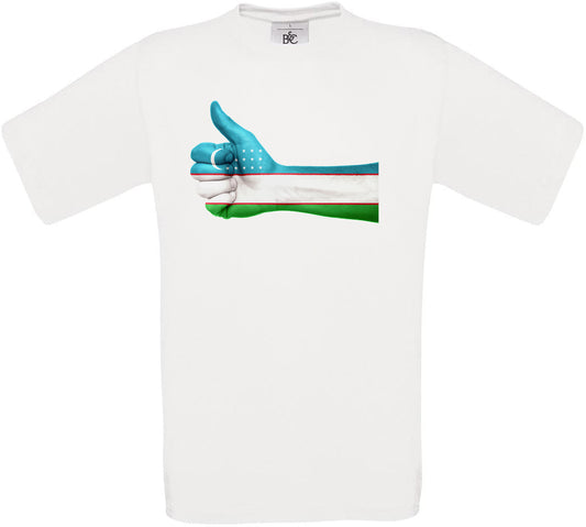Uzbekistan Thumbs Up Flag Crew Neck T-Shirt