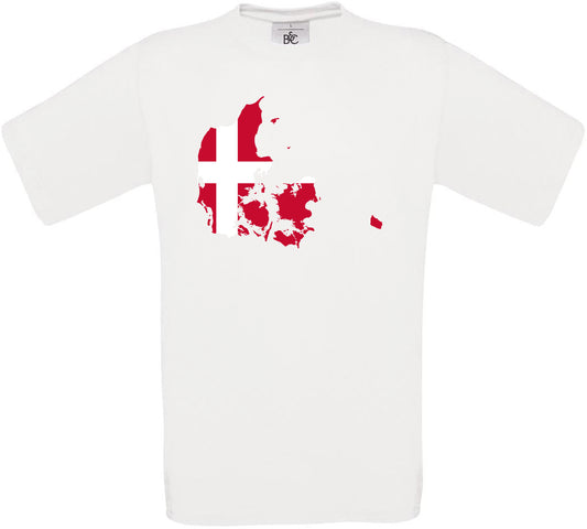 Denmark Country Flag Crew Neck T-Shirt