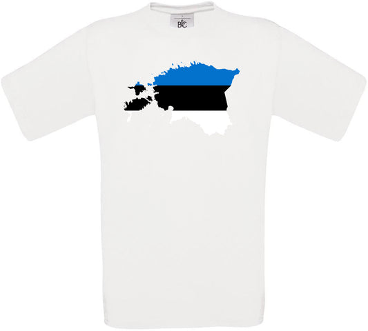 Estonia Country Flag Crew Neck T-Shirt