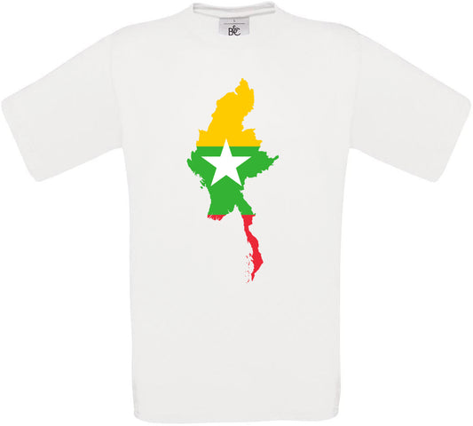 Myanmar Country Flag Crew Neck T-Shirt