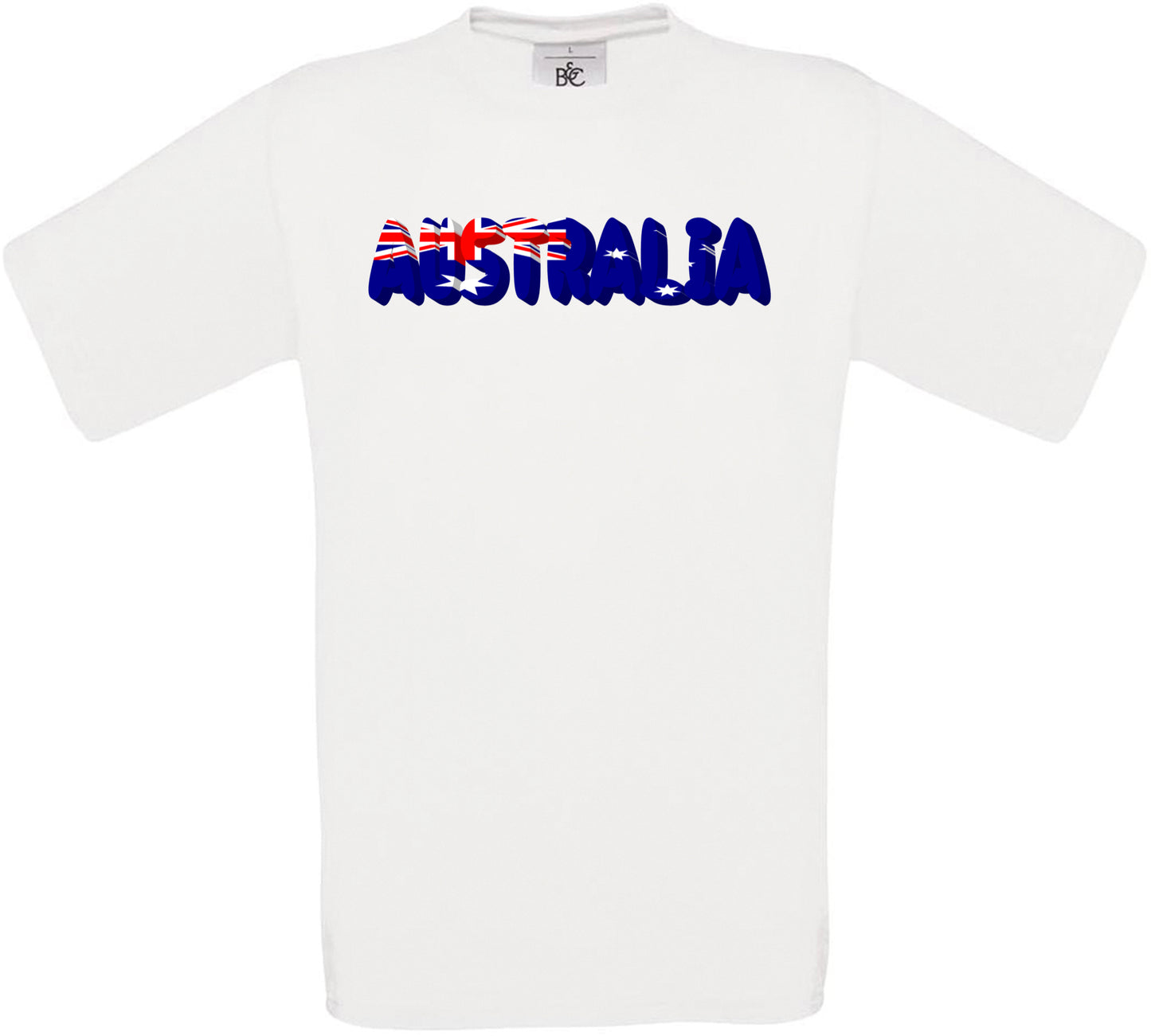 Australia Country Name Flag Crew Neck T-Shirt